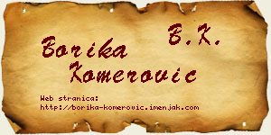 Borika Komerović vizit kartica